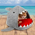 Shark Design Cat Bed Cave Shark Pet House con cojín extraíble